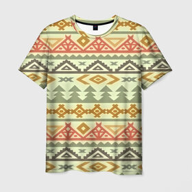 Мужская футболка 3D с принтом Африканские мотивы в Екатеринбурге, 100% полиэфир | прямой крой, круглый вырез горловины, длина до линии бедер | народные | узор | этника | этнические