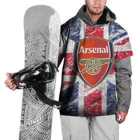 Накидка на куртку 3D с принтом British Arsenal в Екатеринбурге, 100% полиэстер |  | арсена | британский флаг | эмблема