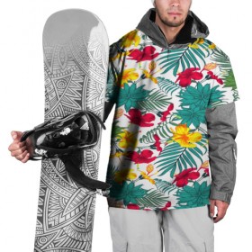 Накидка на куртку 3D с принтом Тропический узор в Екатеринбурге, 100% полиэстер |  | flower | тропики | тропический p | цветочки | цветы