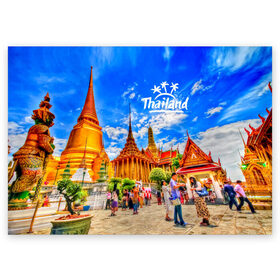 Поздравительная открытка с принтом Таиланд в Екатеринбурге, 100% бумага | плотность бумаги 280 г/м2, матовая, на обратной стороне линовка и место для марки
 | architecture | bangkok | clouds | landmark | people | sky | temple of the emerald buddha | thailand | tourism | архитектура | бангкок | достопримечательность | люди | небо | облака | таиланд | туризм | храм изумрудного будды