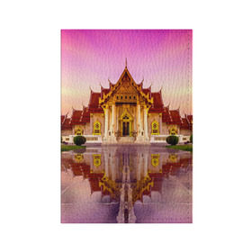 Обложка для паспорта матовая кожа с принтом Таиланд в Екатеринбурге, натуральная матовая кожа | размер 19,3 х 13,7 см; прозрачные пластиковые крепления | landmark | reflection | temple | thailand | tourism | water | вода | достопримечательность | отражение | таиланд | туризм | храм