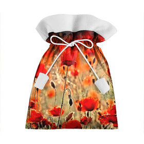 Подарочный 3D мешок с принтом Маковое поле в Екатеринбурге, 100% полиэстер | Размер: 29*39 см | flower | красные | лето | поле | полевой цветок | цветочки | цветы