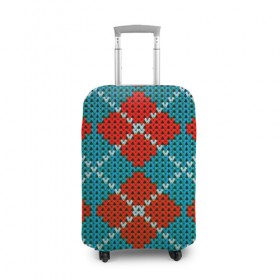 Чехол для чемодана 3D с принтом Knitting pattern в Екатеринбурге, 86% полиэфир, 14% спандекс | двустороннее нанесение принта, прорези для ручек и колес | вязаный | рождество | свитер | текстура