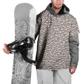 Накидка на куртку 3D с принтом Черепа с бантиками в Екатеринбурге, 100% полиэстер |  | бант | бантик | кости | пират | пиратский | розовый | скелет | череп | эмо