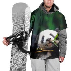Накидка на куртку 3D с принтом Панда на ветке в Екатеринбурге, 100% полиэстер |  | Тематика изображения на принте: животные | лес | медведь | медвежонок | панда | природа