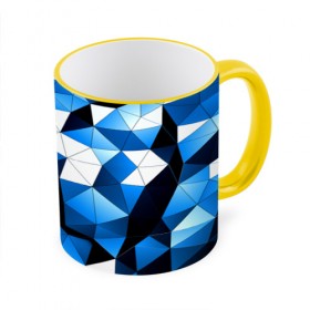 Кружка 3D с принтом Голубой полигон в Екатеринбурге, керамика | ёмкость 330 мл | абстракция | бумага | геометрия | грани | изгиб | линии | полигоны | полосы | постель | розовый | сочетания | текстура | треугольники
