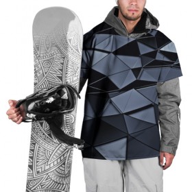 Накидка на куртку 3D с принтом Abstract Gray в Екатеринбурге, 100% полиэстер |  | абстракция | бумага | геометрия | грани | изгиб | линии | полигоны | полосы | постель | розовый | сочетания | текстура | треугольники