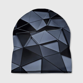 Шапка 3D с принтом Abstract Gray в Екатеринбурге, 100% полиэстер | универсальный размер, печать по всей поверхности изделия | абстракция | бумага | геометрия | грани | изгиб | линии | полигоны | полосы | постель | розовый | сочетания | текстура | треугольники