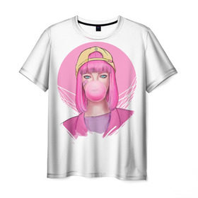 Мужская футболка 3D с принтом Bubble Gum в Екатеринбурге, 100% полиэфир | прямой крой, круглый вырез горловины, длина до линии бедер | angel | pop | sia | ангел | поп | сиа