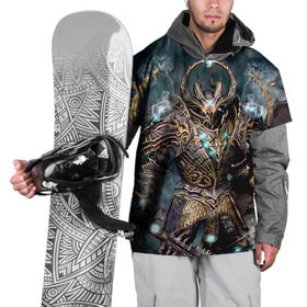 Накидка на куртку 3D с принтом Фэнтези в Екатеринбурге, 100% полиэстер |  | armor | fantasy | gun | lights | shield | smoke | sword | warrior | воин | дым | латы | меч | огни | оружие | фэнтези | щит