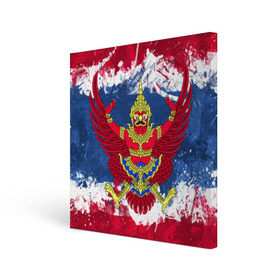 Холст квадратный с принтом Таиланд в Екатеринбурге, 100% ПВХ |  | flag | garuda | thailand | гаруда | таиланд | флаг