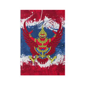Обложка для паспорта матовая кожа с принтом Таиланд в Екатеринбурге, натуральная матовая кожа | размер 19,3 х 13,7 см; прозрачные пластиковые крепления | Тематика изображения на принте: flag | garuda | thailand | гаруда | таиланд | флаг