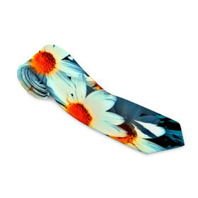 Галстук 3D с принтом Полевые ромашки в Екатеринбурге, 100% полиэстер | Длина 148 см; Плотность 150-180 г/м2 | flower | лето | полевой цветок | цветочки | цветы