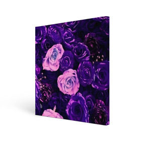 Холст квадратный с принтом Фиолетовые розы в Екатеринбурге, 100% ПВХ |  | flower | прикцветочки | розы | цветы