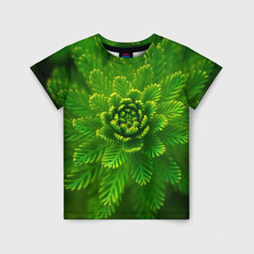 Детская футболка 3D с принтом Красивое растение в Екатеринбурге, 100% гипоаллергенный полиэфир | прямой крой, круглый вырез горловины, длина до линии бедер, чуть спущенное плечо, ткань немного тянется | 