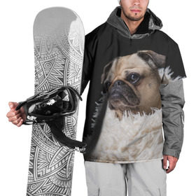 Накидка на куртку 3D с принтом Мопс в Екатеринбурге, 100% полиэстер |  | бульдог | мопс | мопсик | мопсы | пес | песик | песики | собака | собаки | собачка
