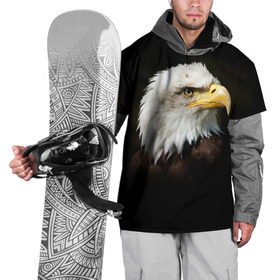 Накидка на куртку 3D с принтом Орёл в Екатеринбурге, 100% полиэстер |  | клюв | орёл | пернатые | перья | птица | хищник
