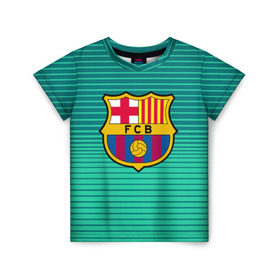 Детская футболка 3D с принтом Барселона в Екатеринбурге, 100% гипоаллергенный полиэфир | прямой крой, круглый вырез горловины, длина до линии бедер, чуть спущенное плечо, ткань немного тянется | barcelona | барса | футбол