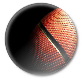 Значок с принтом Баскетбольный мяч в Екатеринбурге,  металл | круглая форма, металлическая застежка в виде булавки | баскетбол | мяч | оранжевый | спорт | стритбол