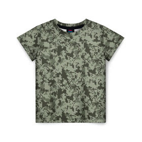 Детская футболка 3D с принтом камуфляж 2 в Екатеринбурге, 100% гипоаллергенный полиэфир | прямой крой, круглый вырез горловины, длина до линии бедер, чуть спущенное плечо, ткань немного тянется | армия | война | камуфляж | милитари | пиксель