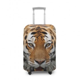 Чехол для чемодана 3D с принтом Тигр в Екатеринбурге, 86% полиэфир, 14% спандекс | двустороннее нанесение принта, прорези для ручек и колес | дикая кошка | клыки | кошка | пасть | сафари | тигр | хищник