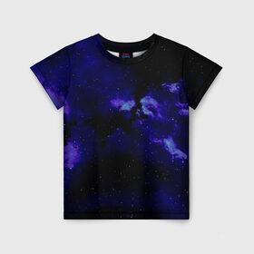 Детская футболка 3D с принтом Звёздное небо в Екатеринбурге, 100% гипоаллергенный полиэфир | прямой крой, круглый вырез горловины, длина до линии бедер, чуть спущенное плечо, ткань немного тянется | Тематика изображения на принте: 