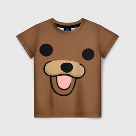 Детская футболка 3D с принтом Медведь в Екатеринбурге, 100% гипоаллергенный полиэфир | прямой крой, круглый вырез горловины, длина до линии бедер, чуть спущенное плечо, ткань немного тянется | интернет | клевый | медведь | мем | мишка | мишки | прикол | прикольный | смешной | шутка