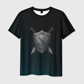 Мужская футболка 3D с принтом Dota 2Shield в Екатеринбурге, 100% полиэфир | прямой крой, круглый вырез горловины, длина до линии бедер | 