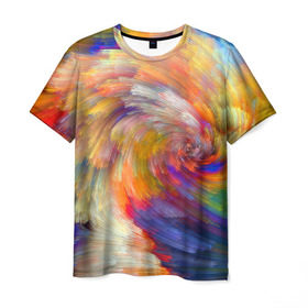 Мужская футболка 3D с принтом Волны в Екатеринбурге, 100% полиэфир | прямой крой, круглый вырез горловины, длина до линии бедер | art | beatles | psychedelic | tie dye | абстракция | арт | битлз | геометрия | звезды | космос | краски | психо | психоделический | текстуры | хиппи | цвета