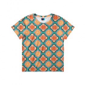 Детская футболка 3D с принтом Королевский орнамент в Екатеринбурге, 100% гипоаллергенный полиэфир | прямой крой, круглый вырез горловины, длина до линии бедер, чуть спущенное плечо, ткань немного тянется | абстракция | витраж | красота | мозаика | орнамент | узор
