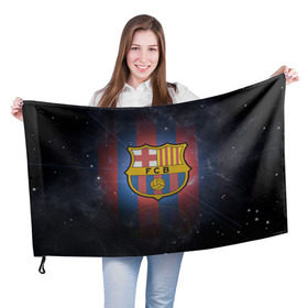 Флаг 3D с принтом Я фанат fc Barcelona! в Екатеринбурге, 100% полиэстер | плотность ткани — 95 г/м2, размер — 67 х 109 см. Принт наносится с одной стороны | barcelona | fc | барса | барселона | футбол