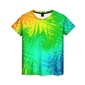 Женская футболка 3D с принтом Цвет-2 в Екатеринбурге, 100% полиэфир ( синтетическое хлопкоподобное полотно) | прямой крой, круглый вырез горловины, длина до линии бедер | baphomet.by | дмитрий данилин | цвет 2