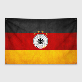 Флаг-баннер с принтом Сборная Германии в Екатеринбурге, 100% полиэстер | размер 67 х 109 см, плотность ткани — 95 г/м2; по краям флага есть четыре люверса для крепления | germany | германия | футбольная форма