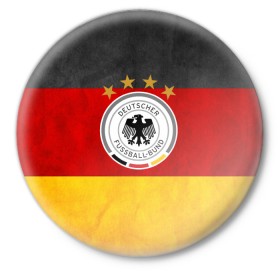 Значок с принтом Сборная Германии в Екатеринбурге,  металл | круглая форма, металлическая застежка в виде булавки | germany | германия | футбольная форма
