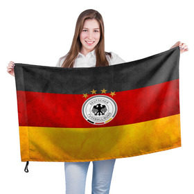 Флаг 3D с принтом Сборная Германии в Екатеринбурге, 100% полиэстер | плотность ткани — 95 г/м2, размер — 67 х 109 см. Принт наносится с одной стороны | germany | германия | футбольная форма
