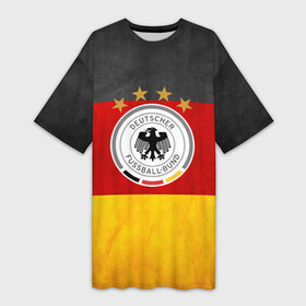 Платье-футболка 3D с принтом Сборная Германии в Екатеринбурге,  |  | germany | германия | футбольная форма