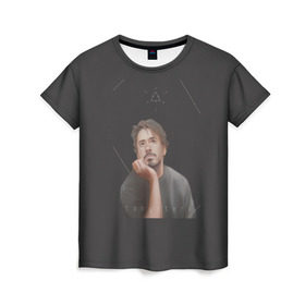 Женская футболка 3D с принтом Tony Stark в Екатеринбурге, 100% полиэфир ( синтетическое хлопкоподобное полотно) | прямой крой, круглый вырез горловины, длина до линии бедер | младший | роберт