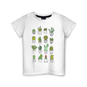 Детская футболка хлопок с принтом cactus в Екатеринбурге, 100% хлопок | круглый вырез горловины, полуприлегающий силуэт, длина до линии бедер | cactus | tmblr | tubler | кактус