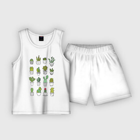 Детская пижама с шортами хлопок с принтом cactus в Екатеринбурге,  |  | cactus | tmblr | tubler | кактус
