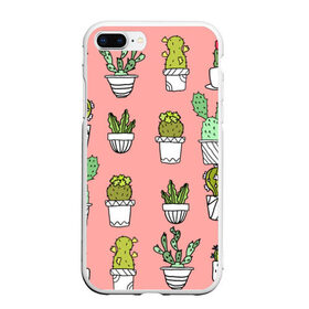 Чехол для iPhone 7Plus/8 Plus матовый с принтом cactus в Екатеринбурге, Силикон | Область печати: задняя сторона чехла, без боковых панелей | cactus | tmblr | tubmler | кактус