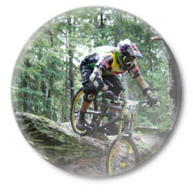 Значок с принтом Велоспорт гонка в Екатеринбурге,  металл | круглая форма, металлическая застежка в виде булавки | велик | велосипед | гонка | горы | деревья | железный конь | колесо | лес | лисапед | природа | ровер | спорт | спортсмен | стальной конь | тандем | трицикл | шлем