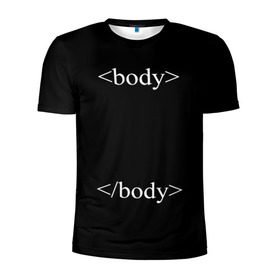Мужская футболка 3D спортивная с принтом HTML тег в Екатеринбурге, 100% полиэстер с улучшенными характеристиками | приталенный силуэт, круглая горловина, широкие плечи, сужается к линии бедра | html | программирование | теги