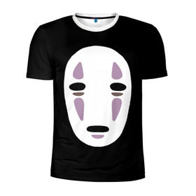 Мужская футболка 3D спортивная с принтом Face в Екатеринбурге, 100% полиэстер с улучшенными характеристиками | приталенный силуэт, круглая горловина, широкие плечи, сужается к линии бедра | anime | spirited away | аниме | миадзяки | унесенные призраками