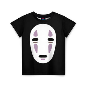Детская футболка 3D с принтом Face в Екатеринбурге, 100% гипоаллергенный полиэфир | прямой крой, круглый вырез горловины, длина до линии бедер, чуть спущенное плечо, ткань немного тянется | Тематика изображения на принте: anime | spirited away | аниме | миадзяки | унесенные призраками