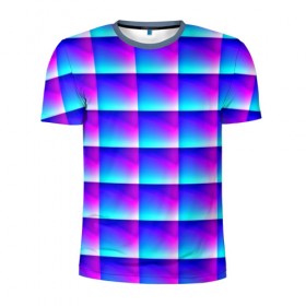 Мужская футболка 3D спортивная с принтом Клеточки в Екатеринбурге, 100% полиэстер с улучшенными характеристиками | приталенный силуэт, круглая горловина, широкие плечи, сужается к линии бедра | 