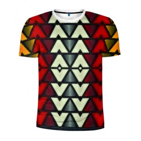 Мужская футболка 3D спортивная с принтом Element Texture в Екатеринбурге, 100% полиэстер с улучшенными характеристиками | приталенный силуэт, круглая горловина, широкие плечи, сужается к линии бедра | галочки | л | стрелки