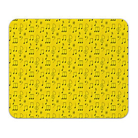 Коврик прямоугольный с принтом Ноты в Екатеринбурге, натуральный каучук | размер 230 х 185 мм; запечатка лицевой стороны | желтый | музыка