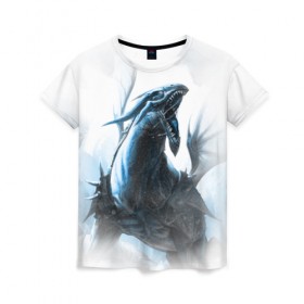 Женская футболка 3D с принтом Dragon в Екатеринбурге, 100% полиэфир ( синтетическое хлопкоподобное полотно) | прямой крой, круглый вырез горловины, длина до линии бедер | fantasy | дракон | змей | миф | фэнтези