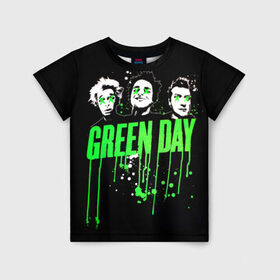 Детская футболка 3D с принтом Green Day 4 в Екатеринбурге, 100% гипоаллергенный полиэфир | прямой крой, круглый вырез горловины, длина до линии бедер, чуть спущенное плечо, ткань немного тянется | Тематика изображения на принте: american idiot | green day | грин дей | грин дэй