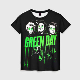 Женская футболка 3D с принтом Green Day 4 в Екатеринбурге, 100% полиэфир ( синтетическое хлопкоподобное полотно) | прямой крой, круглый вырез горловины, длина до линии бедер | Тематика изображения на принте: american idiot | green day | грин дей | грин дэй